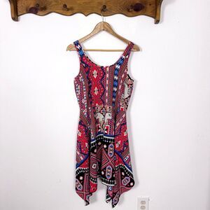 VTG 80's Wrangler Handkerchief Paisley Tank Top Dress Aztec Boho Tribal Western